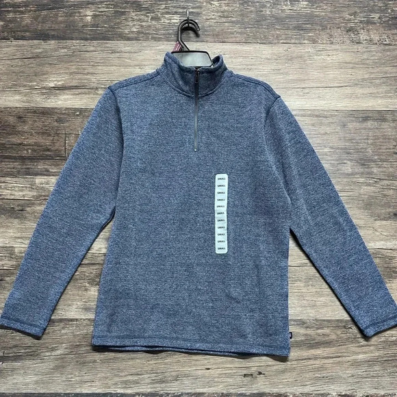 GAP Blue Zip Up Sweater with Quarter Zip and High Collar - Picture 1 of 4